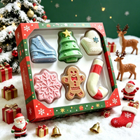 Coffret cadeau de bombes de bain de Noël, bombes de bain effervescentes pour les clients du salon