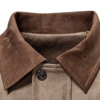 Veste en daim pour homme, nouvelle collection automne-hiver, couleur unie, décontractée, pour l'extérieur, vente en gros