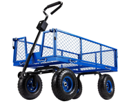 Chariot utilitaire pliable pour l'agriculture Chariot à benne basculante avec côtés amovibles Chariot de jardin en maille