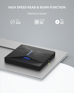 Graveur Blu-ray externe USB 3.0 et Type-C, <span class=keywords><strong>lecteur</strong></span> Blu-ray externe, graveur de <span class=keywords><strong>CD</strong></span>/DVD et <span class=keywords><strong>lecteur</strong></span> Blu-ray pour PC - Product Image 3