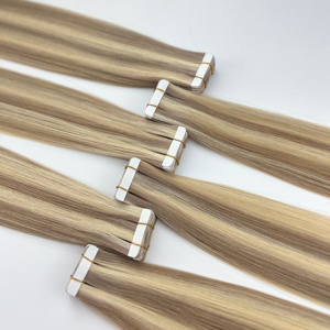 Extensiones de Cabello Humano Brasileño de Doble Cara, Liso y Sedoso, con Aspecto Natural, 100% de Alta Calidad, con Cinta Adhesiva Ombre - Product Image 1