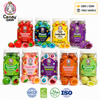 Bonbons gélifiés en forme de boule de confiture de fruits en gros à bas prix certifiés HACCP/BRC, bonbons gélifiés en forme de globe terrestre 3D/4D, bonbons gélifiés en forme d'œil
