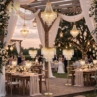 Lámpara de Araña LED de Cristal Recargable con Control Táctil de 5W, Moderna, para Centro de Mesa de Boda