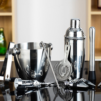 Cocktail-Shaker-Geschenkset Edelstahl-Bar-Werkzeugset mit Eigenem Logo, Eiskübel und Flügelöffner