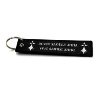 Porte-clés de broderie double face personnalisé OEM ODM lettres brodées étiquette de sac à bagages pour porte-clés et mousquetons promotionnels