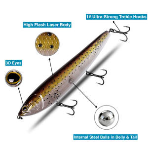 Xida 155mm Yüzen Kalem Tipi Yem 42g Üst Su Yüzeyi Stickbait Üst Su Yüzeyi Kalem Tipi Balıkçılık Yemi 155mm 42g Yüzen Stickbait Levrek ve GT için - Product Image 3