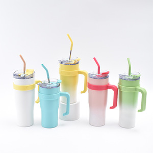 New Giant 40oz Handle Ice Tumbler Stainless Steel <b>Cold</b> Keep <b>Straw</b> <b>Cup</b> Outdoor Portable Car Mug - Product Image 3
