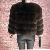 2022 nouveau hiver Crop Style grande taille veste de fourrure femmes réel manteau de fourrure de renard