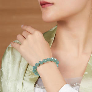 หยกธรรมชาติสีน้ำเงินหยกน้ำ สร้อยข้อมือ UNISEX เรียบง่าย แฟชั่นทั่วไปสำหรับผู้ชายและผู้หญิง ขายส่ง C054 - Product Image 4