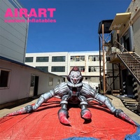 Grand Clown Araignée Pennywise Gonflable Effrayant, Mascotte Monstre d'Horreur Gonflable pour Halloween et Décoration Extérieure de Bâtiment