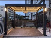 Nouveau design de persiennes rétractables étanches automatiques en aluminium pour l'extérieur Système de toit persiennes Pergolas Cadre enduit de poudre Pression naturelle