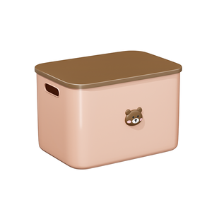 Linda Caja de Almacenamiento de Plástico con Tapa, Organizador con Diseño de Oso, Conejo y Pato con Lazo, para Dormitorio Infantil o Sala de Estar - Product Image 2