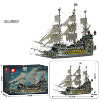 Reobrix 66037 MOC Kapal Dutchman Baru Model Rakitan Bata Pajangan Edukatif Hadiah untuk Dewasa 5865pcs Set Blok Bangunan