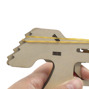 Kit de pistola de banda elástica de madera para niños, juguete educativo científico, modelo de montaje manual, 7-9 años - Product Image 3