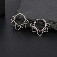 Anneau de septum articulé en titane plaqué or motif fleur 16G pour piercing nez, cartilage, daith, hélix, cadeau pour femme