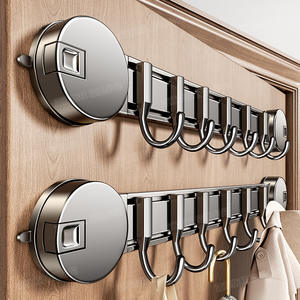 Porte-manteau mural à ventouse, organisateur de vêtements amovible rectangulaire, crochets à clés, étagère de rangement pour entrée - Product Image 4