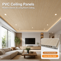 Panneau de plafond en PVC à motif personnalisé, impression couleur sur tissu, installation facile, panneau mural et de plafond en PVC