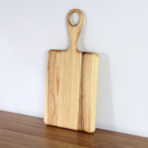 <b>Ash</b> Wood Large Tapered Serving Board Loop <b>Ring</b> Handle Natural Grain HORECA OEM Custom Engraving Food Grade Eco-Friendly Vietnam - Product Image 1