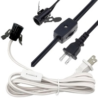 Cordon d'alimentation électrique avec prise américaine, support d'ampoule papillon E12, douille C7, interrupteur rotatif, guirlande lumineuse de Noël