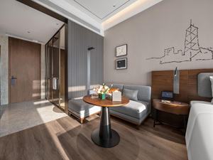 Juego de dormitorio de hotel moderno de madera maciza Flex Habitar para uso comercial en hoteles y apartamentos - Product Image 3