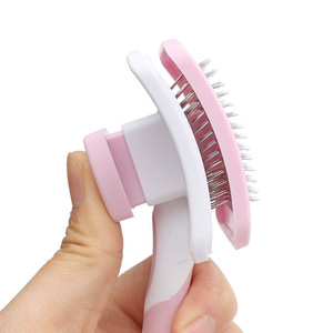 Peine para <span class=keywords><strong>Perros</strong></span> Clásico Autolimpiable de Material Plástico Ecológico Prepet, Cepillo para Mascotas, Herramienta de Aseo para Mascotas con Mango Ergonómico - Product Image 3