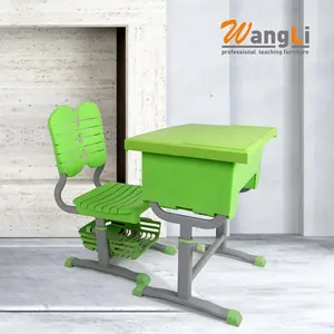 卸売スクールデスクと椅子の高さ調節可能なキッズデスクと椅子セット学生のための学習テーブルデザイン
