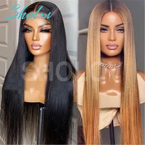 Wholesale Transparent Virgin Brazilian Human Hair Lace Front Wig Remy Full Lace Human Hair Wig Pre Plucked For Black Women