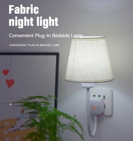 Applique murale enfichable en tissu d'intérieur Veilleuse de chevet nordique Lampe décorative à LED