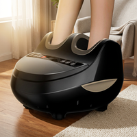 Appareil de massage électrique Shiatsu pour pieds et mollets avec chauffage, vibrations, pression d'air et rouleaux à billes