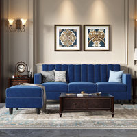 ODM Factory Direkt versorgungs sofas Nice Navy Samts toff 3-Sitzer Ottomane gepolsterte Sofa garnitur Möbel
