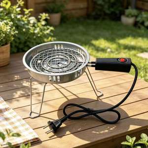 Portable Electric Hookah Shisha Charcoal Burner Metal <b>Coal</b> <b>Heater</b> with Mesh Grill Tripod Stand for Smoke - Product Image 5
