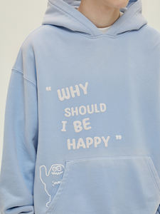 เสื้อฮู้ดดี้ผู้ชายทรงโอเวอร์ไซส์ ผ้าฝ้าย 100% ระบายอากาศได้ดี บุซับใน คุณภาพสูง พิมพ์ลายพัฟฟ์หนา สำหรับฤดูใบไม้ร่วง - Product Image 2