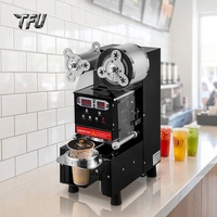 Scelleuse de gobelets en plastique et en papier pour boissons, thé au lait, à commande intelligente entièrement automatique, couleur noir et blanc, TFU