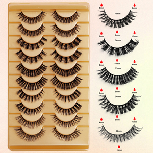 ขนตาปลอมแบบติดเอง 10 คู่ รุ่น Cat Eye Russian Volume D Roll แบบหนา ให้ลุคโดดเด่น ยาวเต็มแถบ ติดซ้ำได้ สีดำเรืองแสง ให้เอฟเฟกต์ 3 มิติ - Product Image 6
