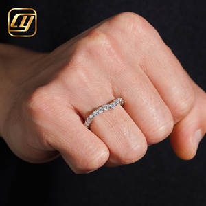 Anillo de Eternidad con Diamantes de Laboratorio, Plata 925 Sólida, Borde Milgrain, Anillo de Promesa Apilable, para Mujer, Uso Diario, Lujoso, Bañado en Rodio, IGI - Product Image 5