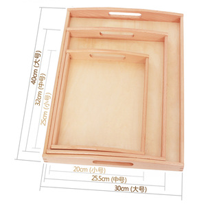 ถาดไม้พร้อมหูจับสำหรับเด็ก<span class=keywords><strong>อนุบาล</strong></span>และศูนย์การเรียนรู้แบบมอนเตสซอรี่ ของเล่นเสริมพัฒนาการ - Product Image 4