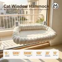 Hamac pour chat à fixer sur fenêtre, 30*52CM, sans perçage, ventouse, perchoir moelleux pour chat, étagère ovale à bords arrondis pour le repos au soleil du chat