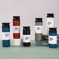 350/500ml Termos Kopi Stainless Steel Merah Vakum Terisolasi, Botol Air Kantor, Tumbler Penggunaan Sehari-hari, Cangkir Perjalanan Anti Bocor