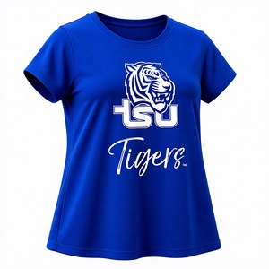 เสื้อยืดผู้หญิงลายเสือสีน้ำเงินแบบขายส่งตามสั่ง – เสื้อยืดกีฬาแขนสั้นสำหรับทีม OEM แบรนด์ส่วนตัว - Product Image 3