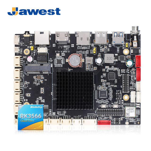 High Cost Performance QuadCore Embedded Mainboard Rich Interface 4K Display RK3566 Industrial Motherboard for Self Service Kiosk