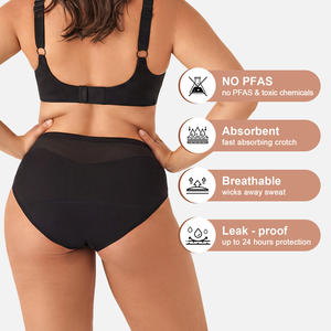 Mutande Mestruali OEM Senza PFAS, Biologiche, a Vita Media, Antibatteriche, Traspiranti, Taglie Forti, Anti-perdita per Donne e Ragazze - Product Image 2
