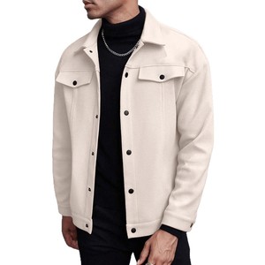 Veste <span class=keywords><strong>Homme</strong></span> Grande Taille Automne Hiver Manteaux Décontractés Col Rabattu Extérieur Toile Uni Épais Doublure <span class=keywords><strong>Fourrure</strong></span> de Lapin Fournisseur ODM - Product Image 6