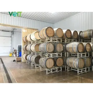 倉庫で安全な安定したワインウイスキースタッキングスチールメタル収納ビールバレルラック