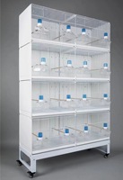 Grandes cages à oiseaux en métal vert avec plateau amovible, cages de vol multifonctions pour perruches, pinsons, canaris