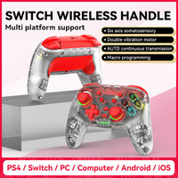 Manette de jeu sans fil professionnelle à six axes, lumières flashy, retour de vibrations, longue durée de vie de la batterie pour Switch