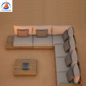 लक्जरी लकड़ी की कुर्सी डिजाइन उद्यान लाउंज फर्नीचर ठोस लकड़ी के पैटिओ 40वर्ग मीटर 2 मुबल डे बाहरी टेक सोफा - Product Image 1