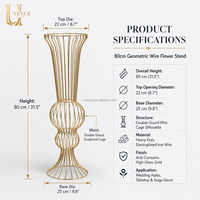 Support de Présentation Géant de Luxe en Métal Doré pour Boules Florales, Vase Centre de Table pour Mariages, Événements et Décorations de Fêtes