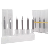 Fraise à double dent micro-mini en carbure de tungstène pour CNC, diamètre 0,1-0,9 mm, queue de 4 mm, OEM 55HRC