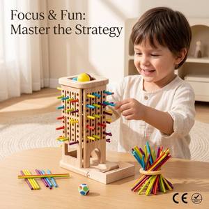 Juego de Torre de Bloques de Madera RIZON, Juguete Educativo Montessori para Desarrollar Habilidades Motoras Finas, para Niños de 3 a 6 Años, Venta al Por Mayor - Product Image 2