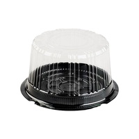 Conteneur à Gâteau en Plastique PET Transparent Jetable Personnalisé, Boîte d'Emballage Ronde pour Gâteau, Dômes à Gâteau au Fromage avec Base Dorée, Brune ou Blanche